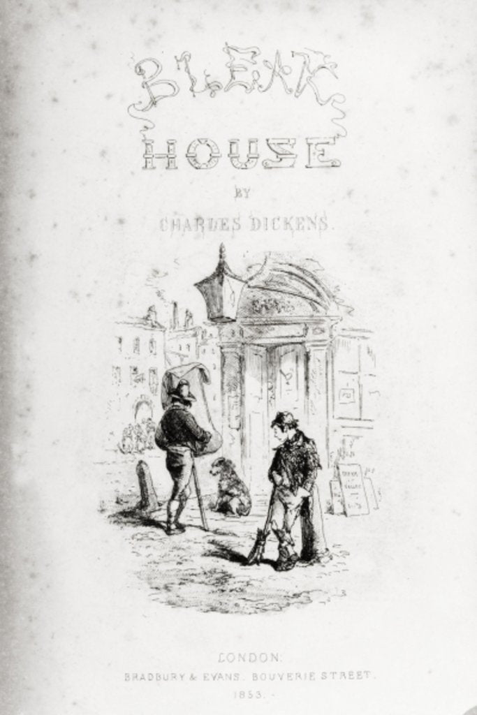 Detail of Title page of 'Bleak House' by Charles Dickens published 1853 by Hablot Knight (1815-92) Browne