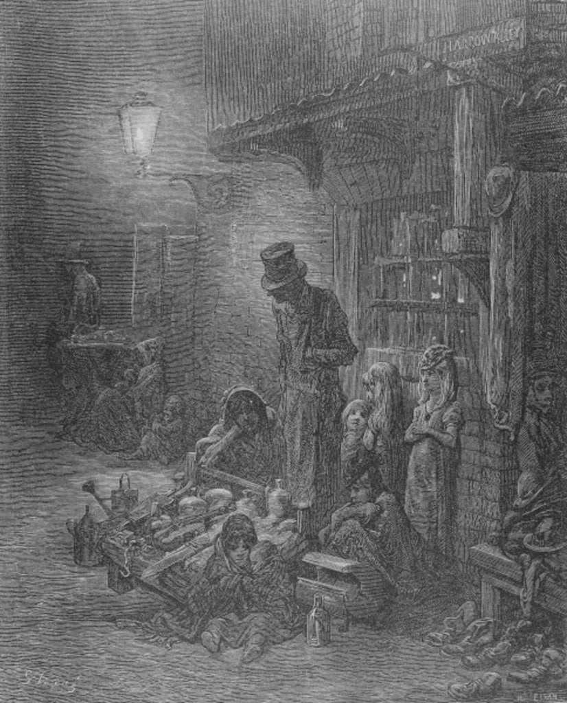 Detail of Wentworth Street, Whitechapel by Gustave (after) Dore