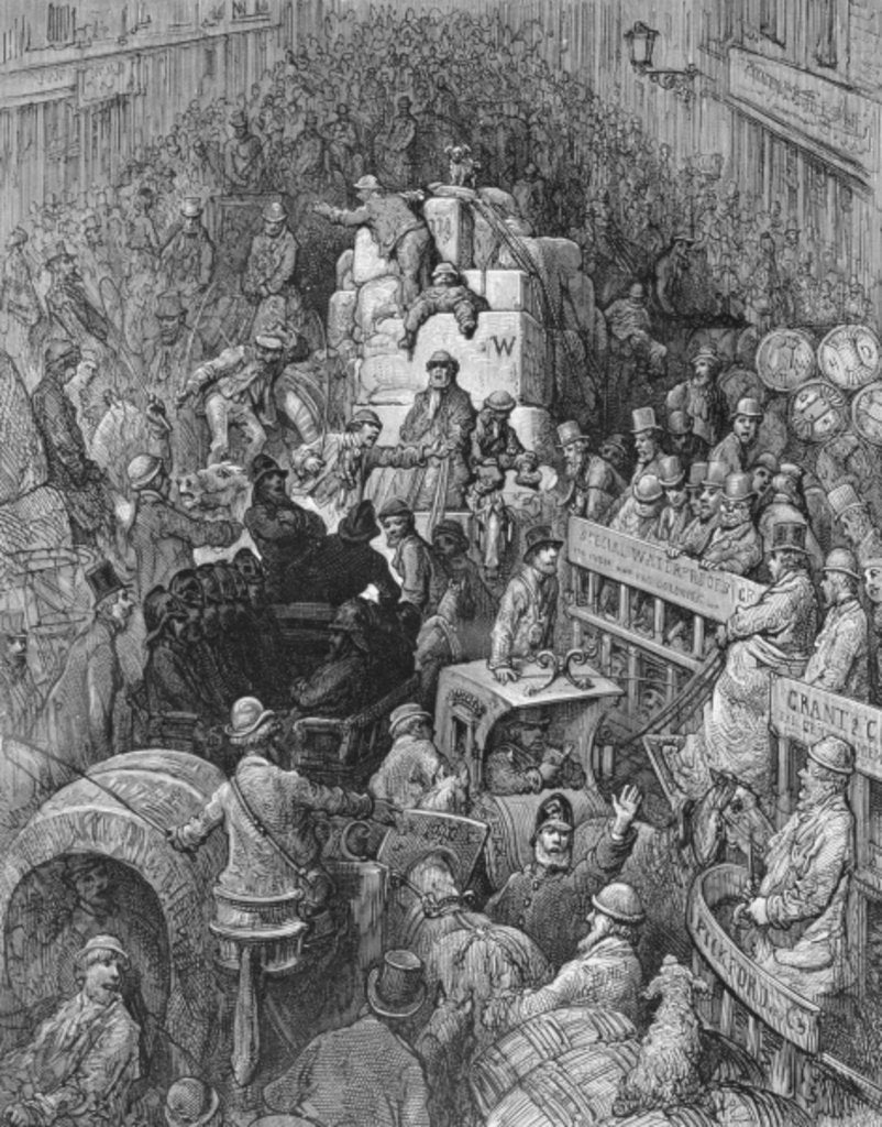 Detail of A City Thoroughfare by Gustave (after) Dore