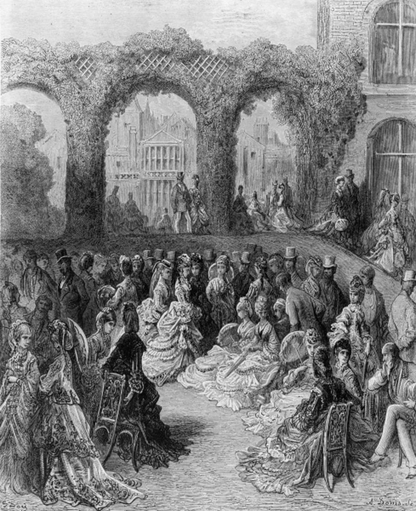 Detail of Holland House - A Garden Party by Gustave (after) Dore