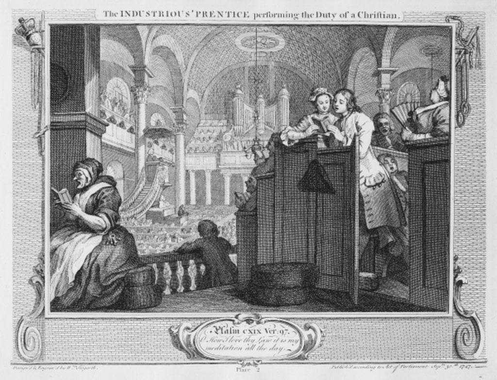 Detail of The Industrious 'Prentice Performing the Duty of a Christian by William Hogarth