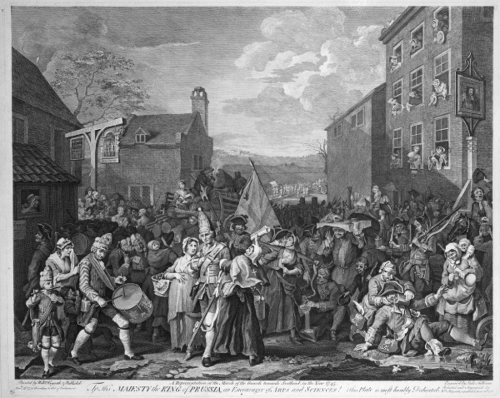 Detail of A Representation of the March of the Guards towards Scotland in the Year 1745, published 1750 by William Hogarth