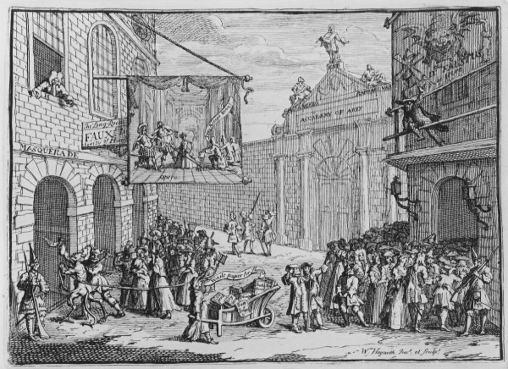 Detail of Masquerades and Operas, Burlington Gate, 1724 by William Hogarth