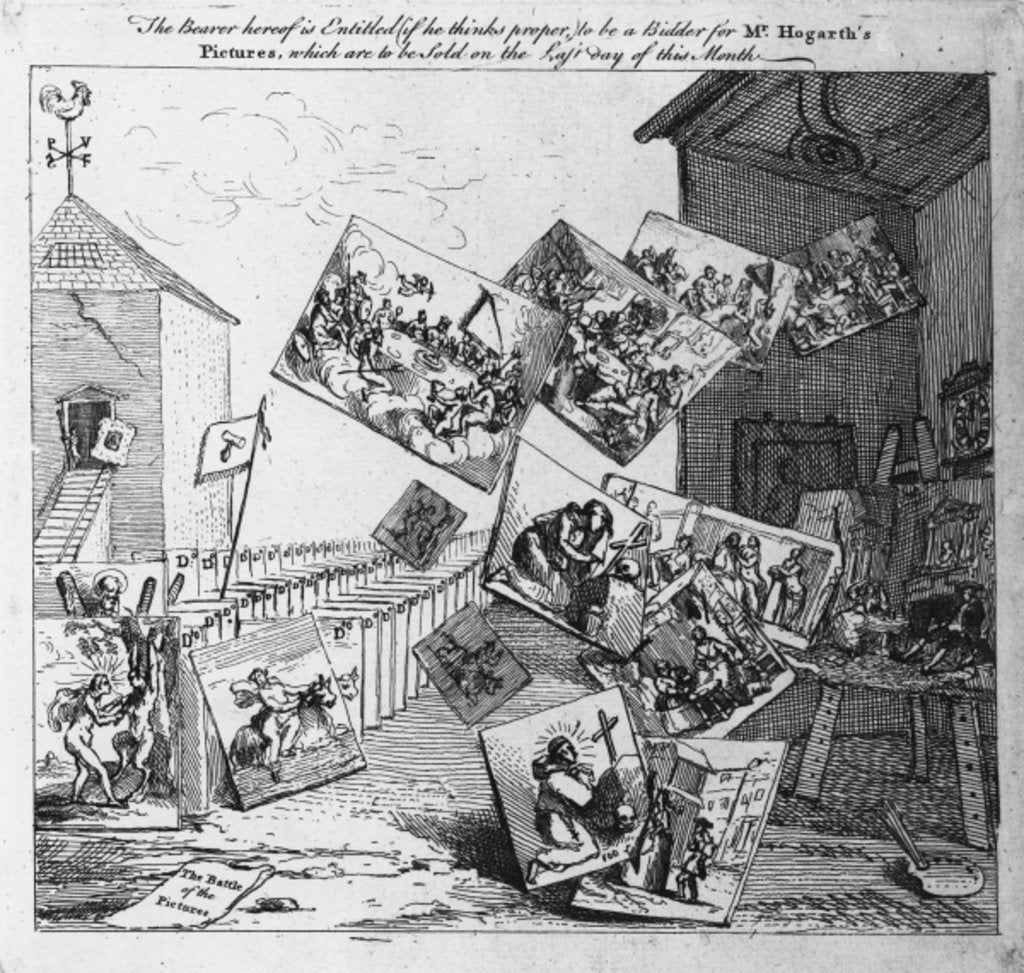 Detail of The Battle of the Pictures, 1745 by William Hogarth