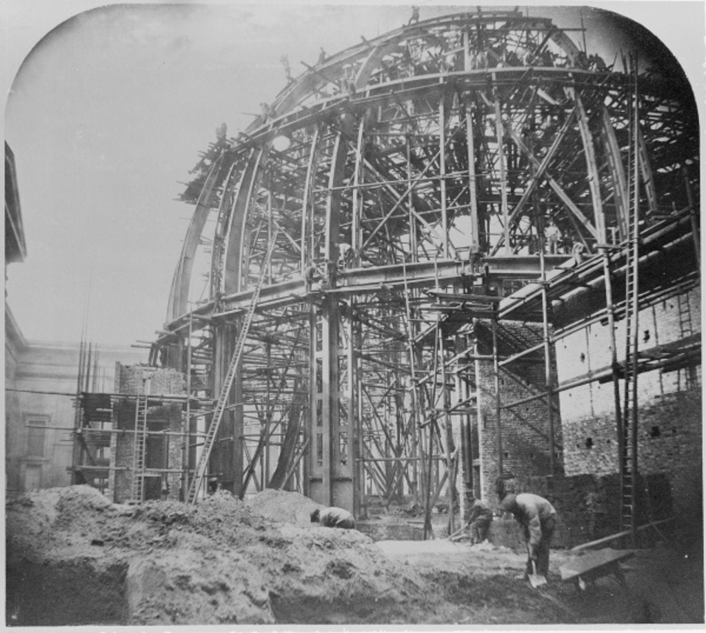 Detail of Construction of the British Museum Reading Room, 1854-57 by English Photographer