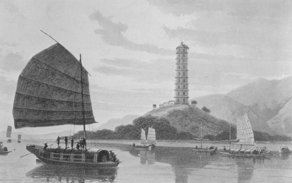 Detail of Whampoa Pagoda, 1810 by Thomas & William (1769-1837) Daniell