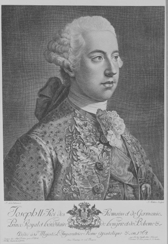 Detail of Joseph II, Holy Roman Emperor, engraved by Anton Tischler by Peter (after) Lion