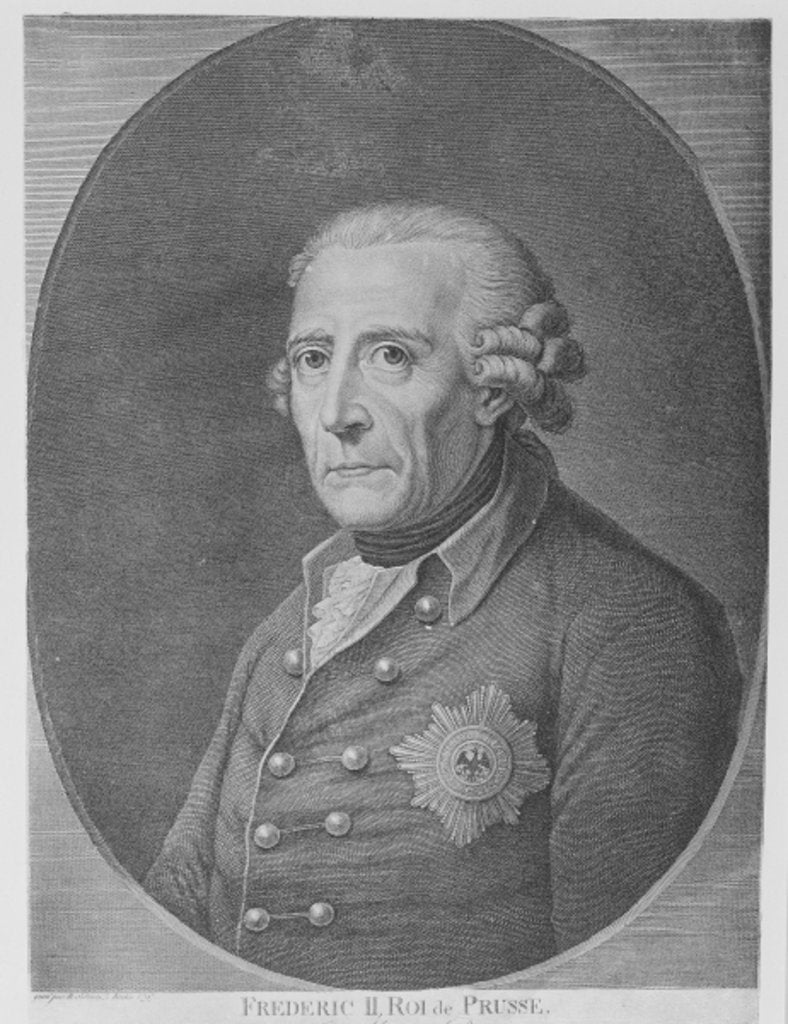 Detail of Friedrich II, King of Prussia, 1797 by Anton (after) Graff