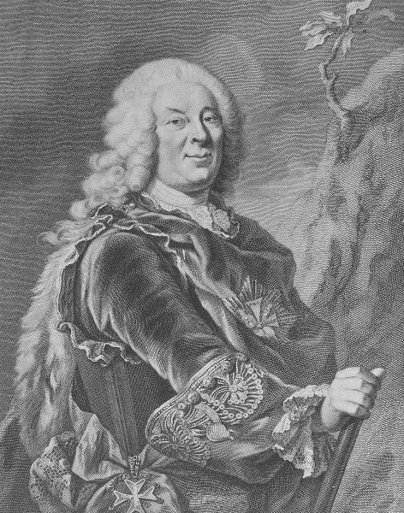 Detail of Wilhelm VIII, Landgrave of Hesse-Kassel, 1755 by Jacobus Houbraken