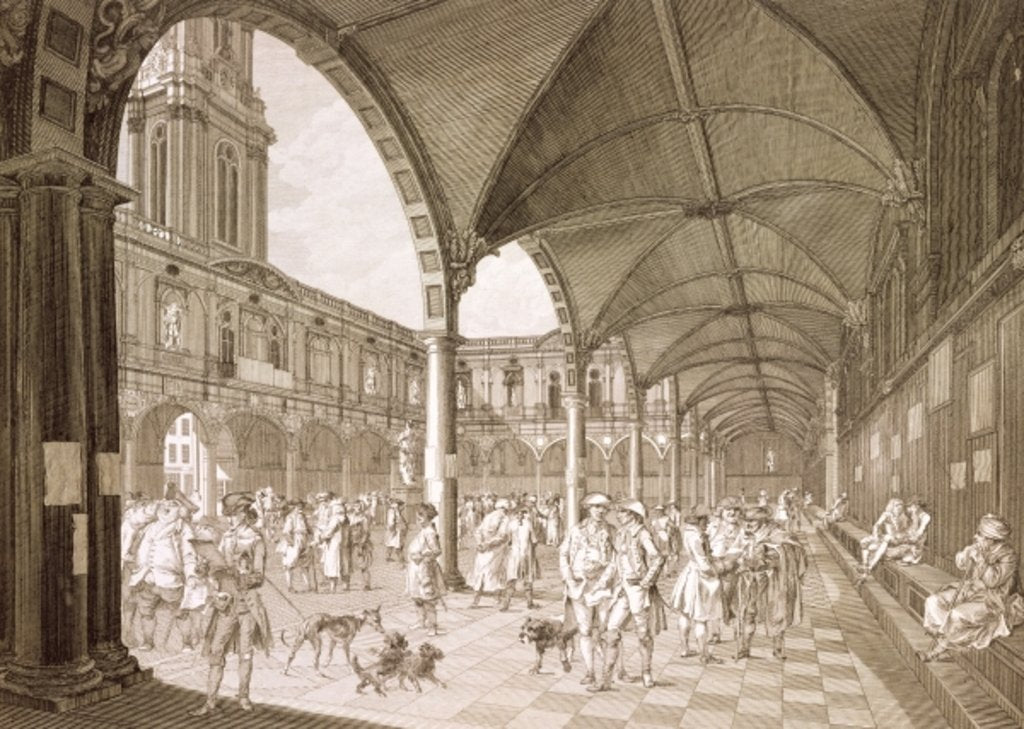 Detail of Interior of the Royal Exchange, London, 1788 by Francesco Bartolozzi