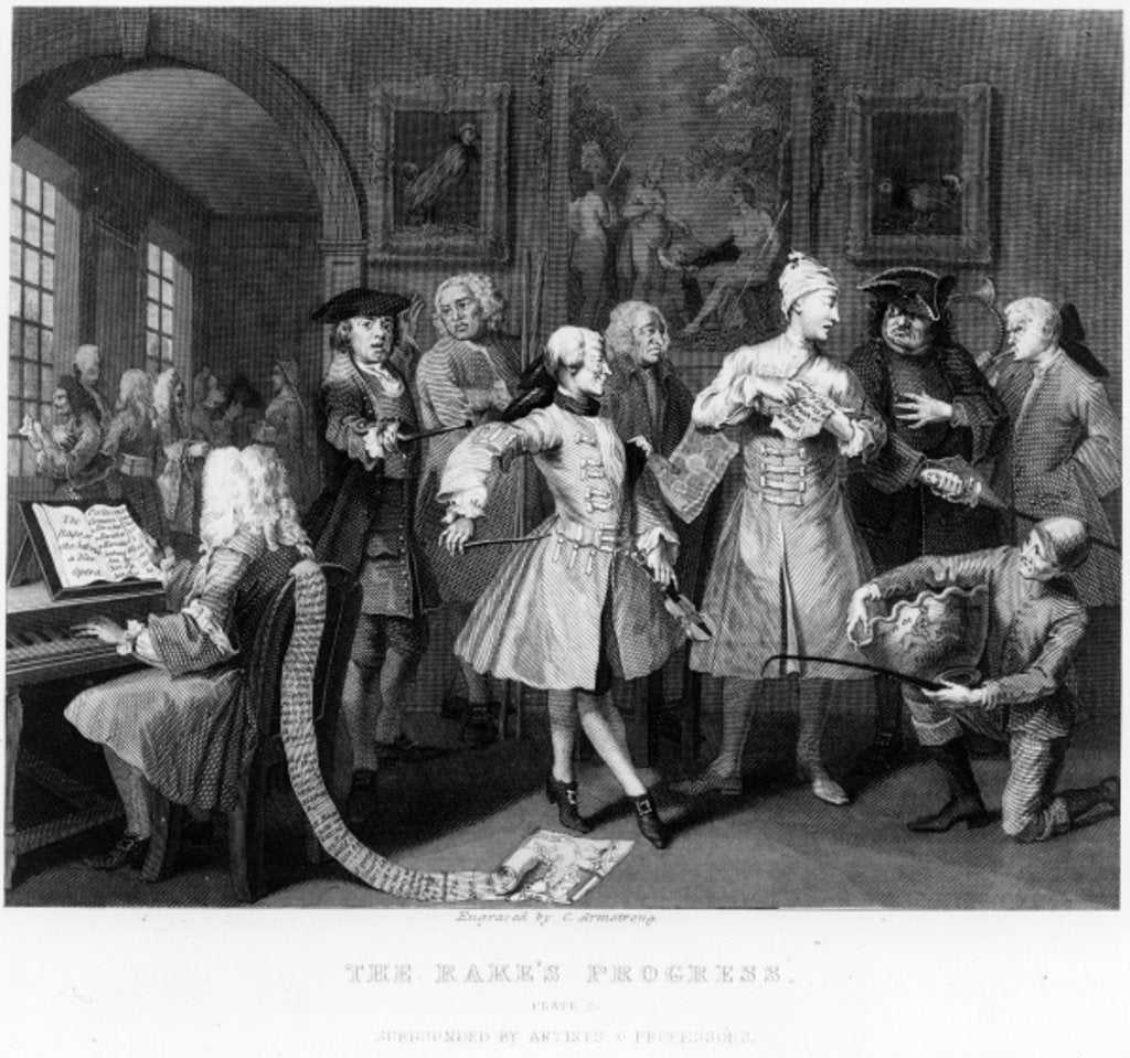 Detail of Scene II: The Rake's Levee, 1735 by William (after) Hogarth