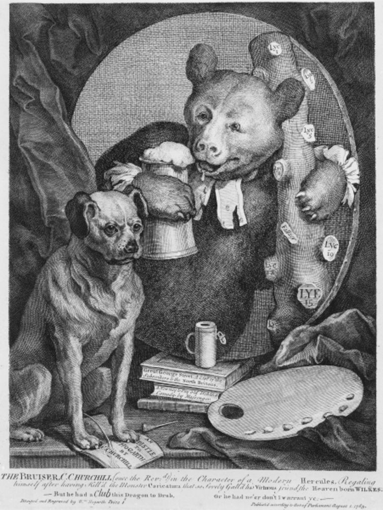 Detail of The Bruiser Charles Churchill, once the Reverend, in the Character of a Russian Hercules, 1763 by William Hogarth