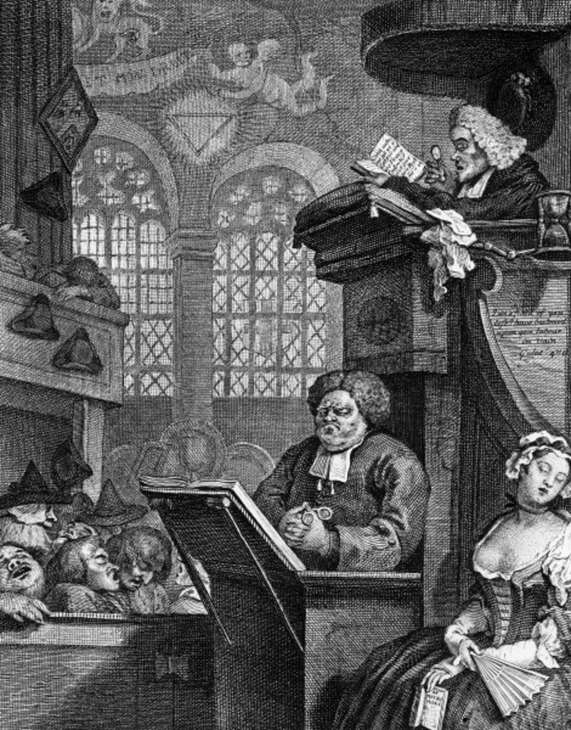 Detail of The Sleeping Congregation, 1736 by William Hogarth