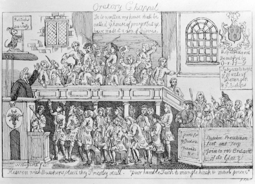 Detail of Oratory Chappel, c.1746 by William (after) Hogarth
