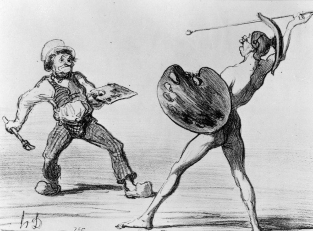 Detail of Battle of the Schools - Idealism and Realism by Honore Daumier