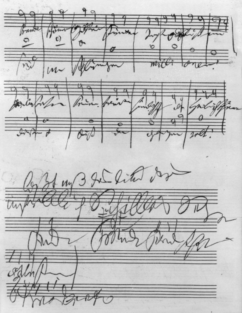 Detail of Facsimile of a page of music from the 'Biography of L. van Beethoven' by Anton Schindler by Ludwig van Beethoven