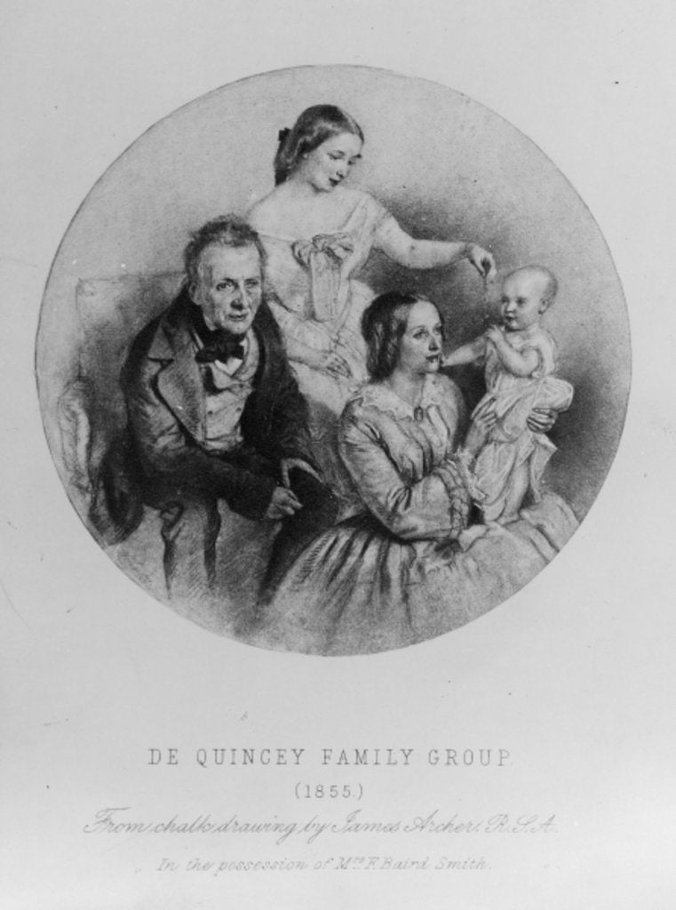 Detail of Thomas de Quincey and his family, 1855 by James (after) Archer