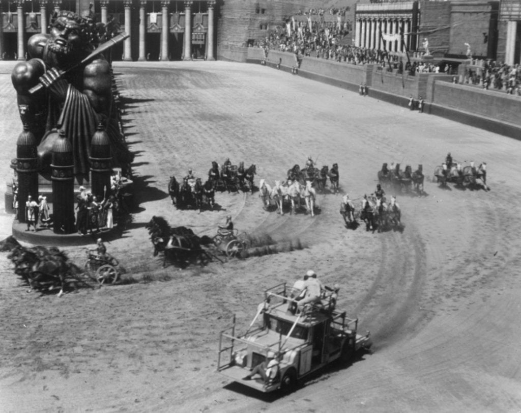 Detail of Filming the chariot race from 'Ben-Hur', 1925 by American Photographer