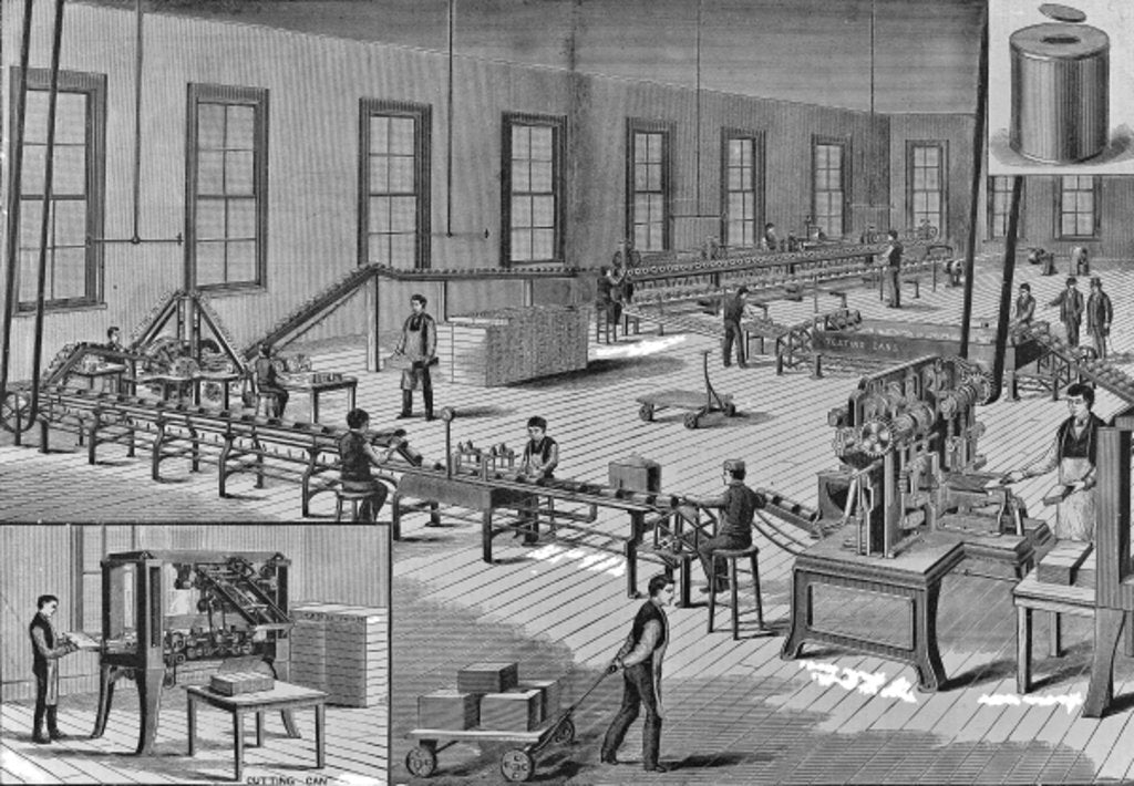 Detail of Norton's improved automatic machinery for making tin cans, c.1901 by American School