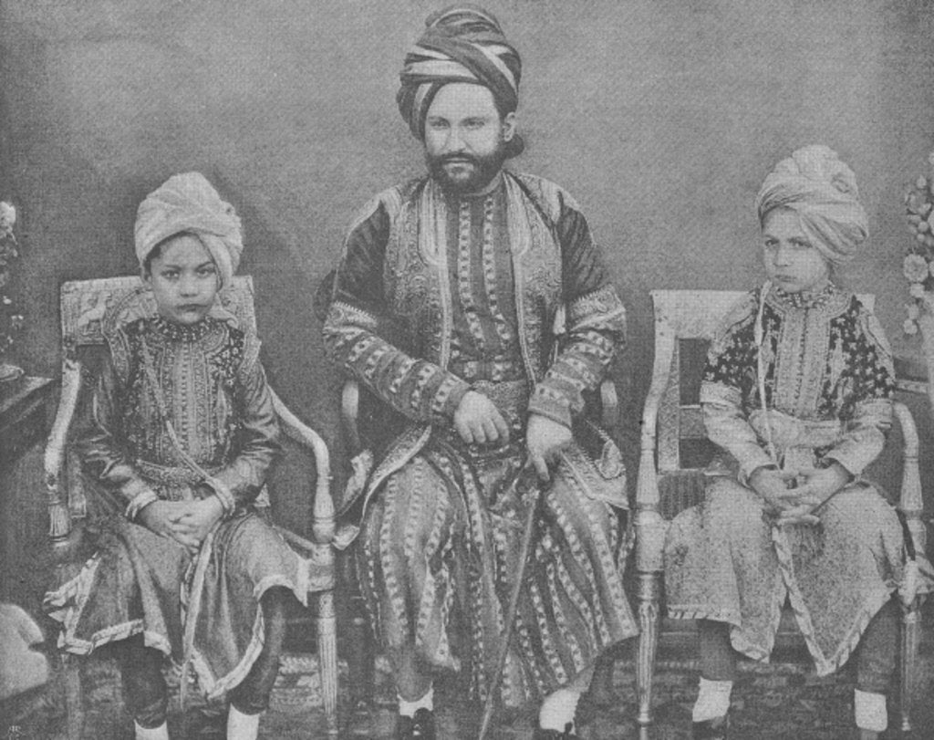 Detail of Son-in-Law and Grandsons of Sultan Shah Jahan, Begum of Bhopal by (after) English photographer