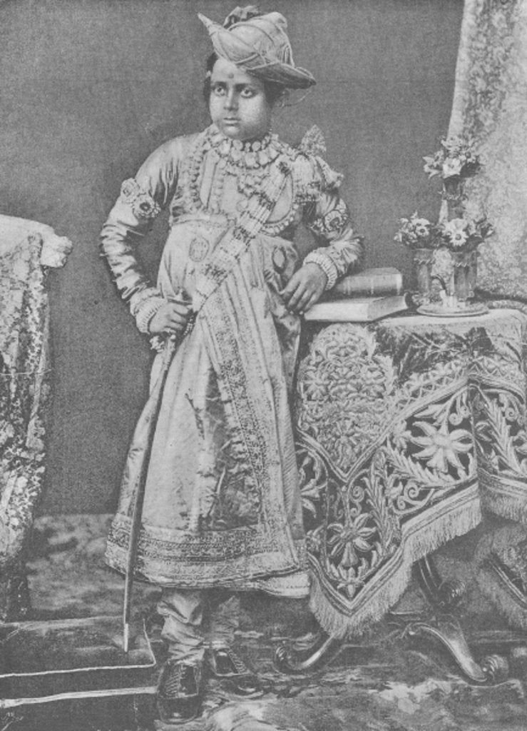 Detail of Maharaja Madho Rao Scindia of Gwalior by (after) English photographer