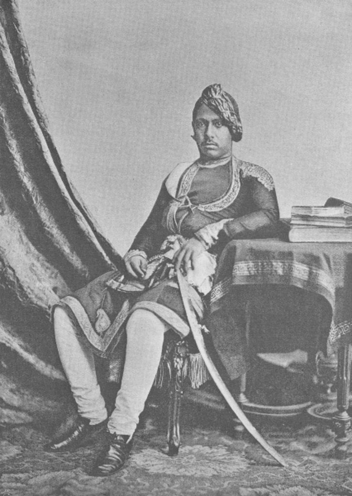 Detail of Maharaja Jashwant Singh of Bharatpur by (after) English photographer