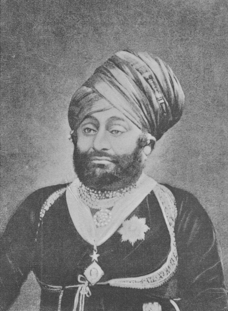 Detail of Maharaja Mansinhji II, Raj Sahib of Dhrangadhra by (after) English photographer