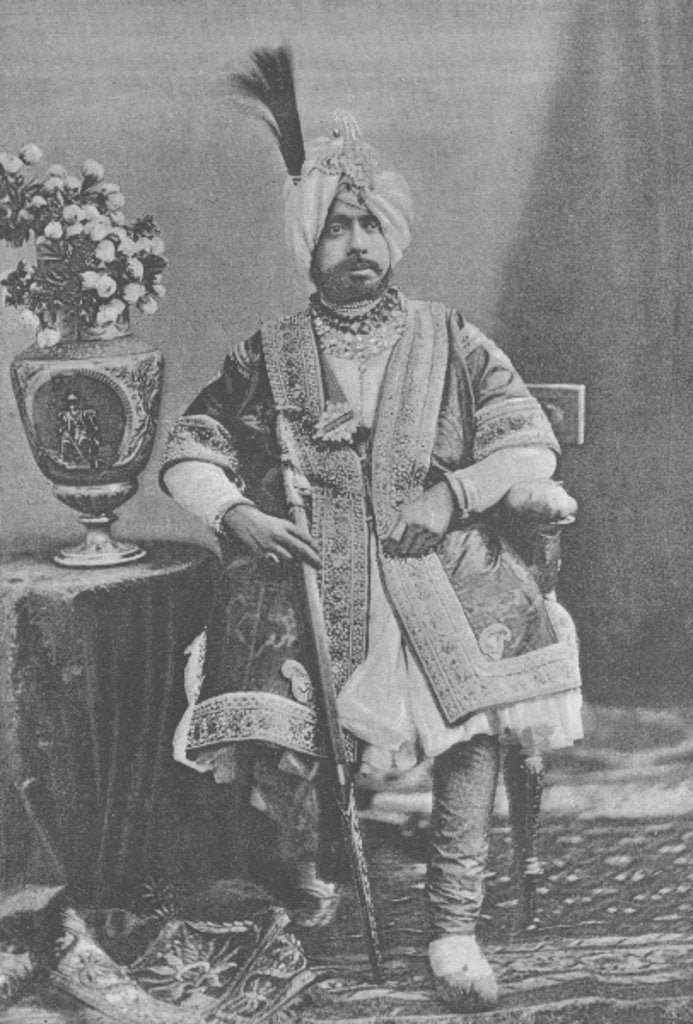 Detail of Maharaja Pratap Singhji of Jammu and Kashmir by (after) English photographer