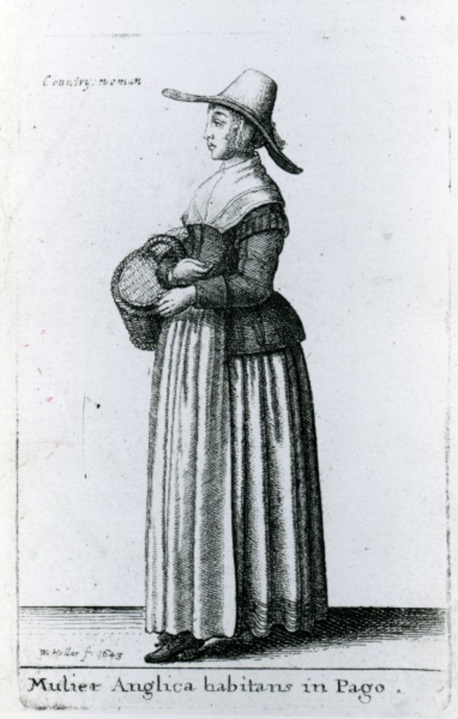 Detail of English Country Woman, 1643 by Wenceslaus Hollar