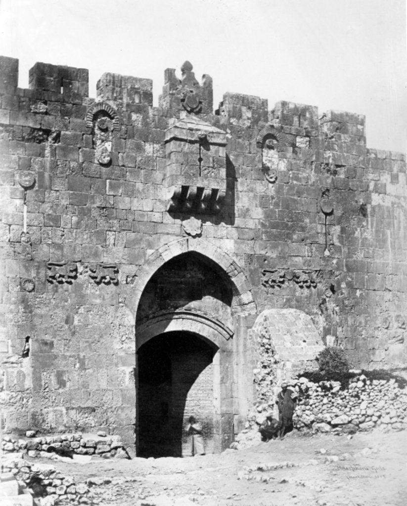 Detail of Lions' Gate, Jerusalem, 1857 by James & Beato Felice (1832-1909) Robertson