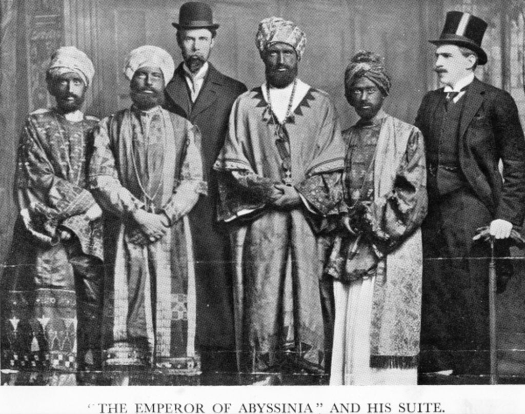 Detail of The Emperor of Abyssinia and his Suite, The Dreadnought Hoax, 7th February 1910 by English Photographer