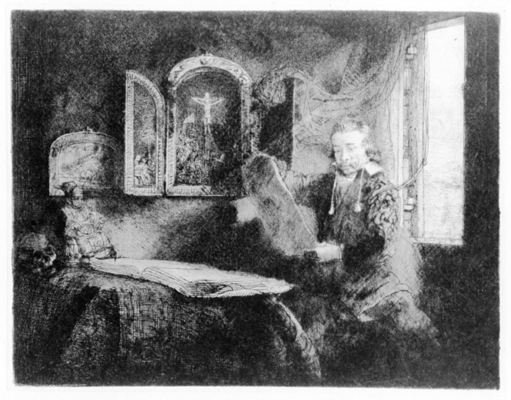 Detail of Portrait of Abraham Francen, c.1657 by Rembrandt Harmensz. van Rijn