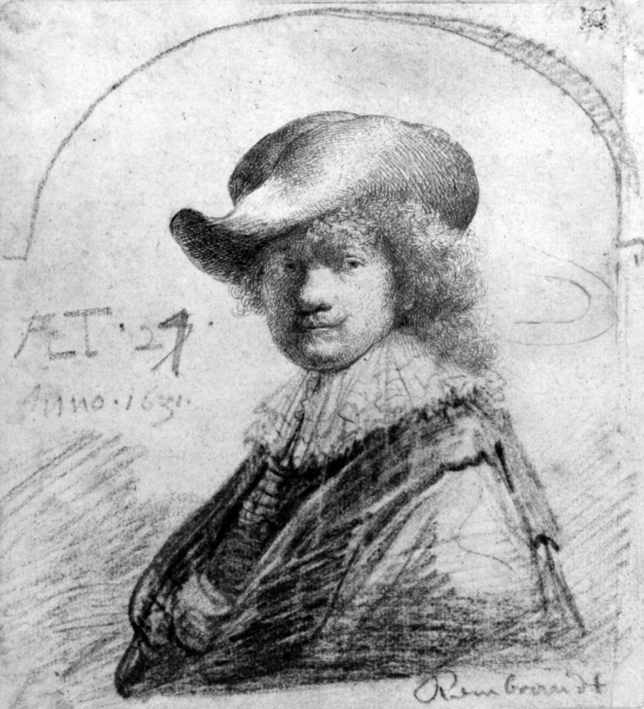 Detail of Self Portrait, c.1633 by Rembrandt Harmensz. van Rijn