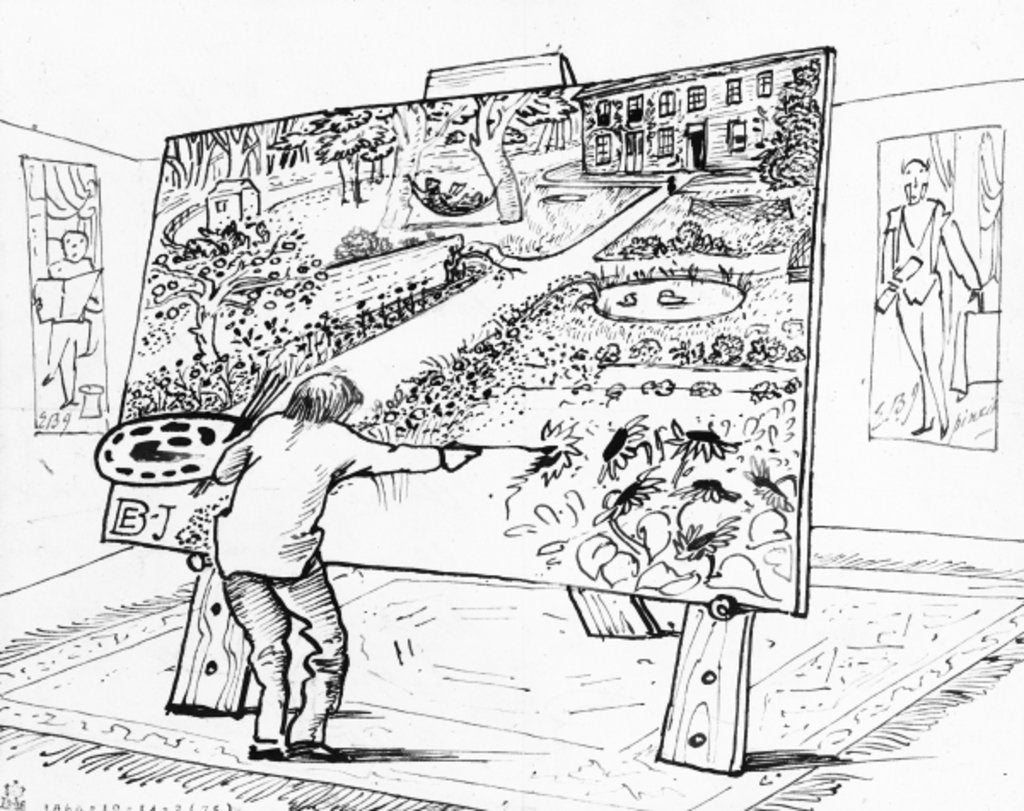 Detail of Burne-Jones at his easel, c.1885 by Edward Coley Burne-Jones