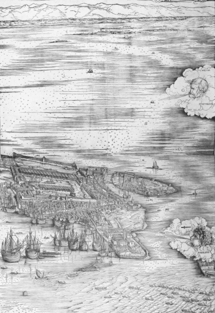 Detail of Grande Pianta Prospettica - Venice, c.1500 by Jacopo de' Barbari
