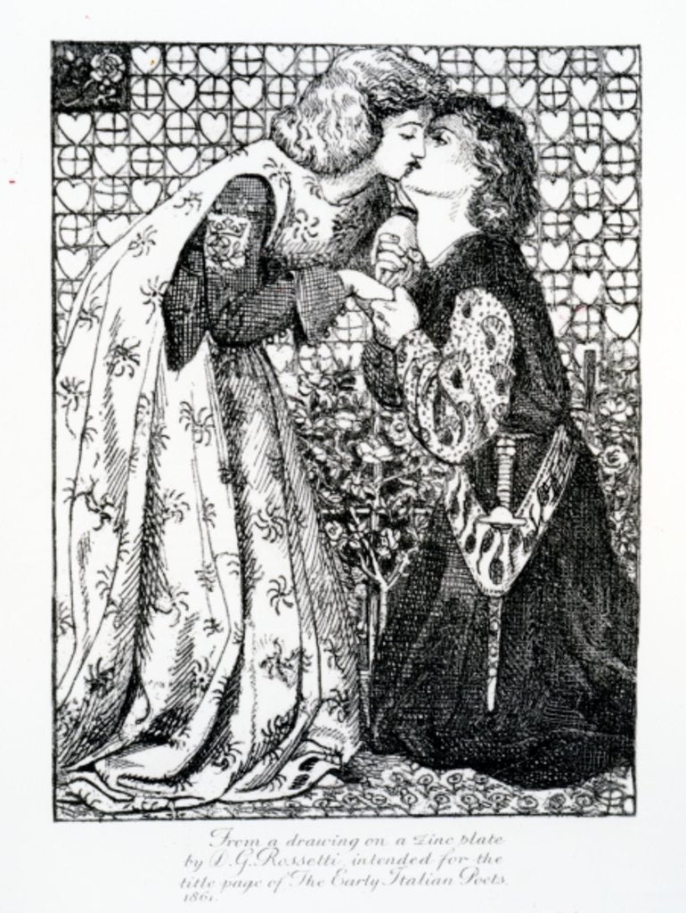 Detail of Titlepage intended for 'The Early Italian Poets', 1861 by Dante Gabriel Charles Rossetti