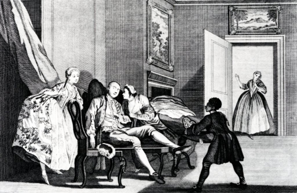 Detail of Stealing a Kiss, c,1743 by Francis Hayman