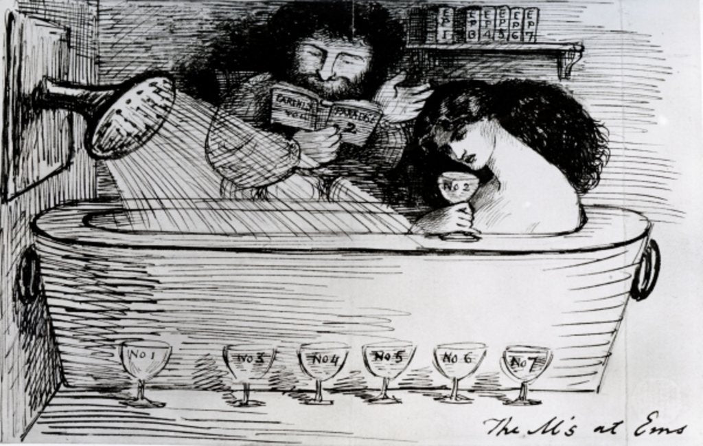 Detail of The M's at Ems, 1869 by Dante Gabriel Charles Rossetti