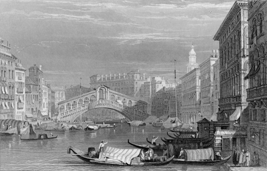 Detail of The Rialto Bridge, Venice by Samuel Prout