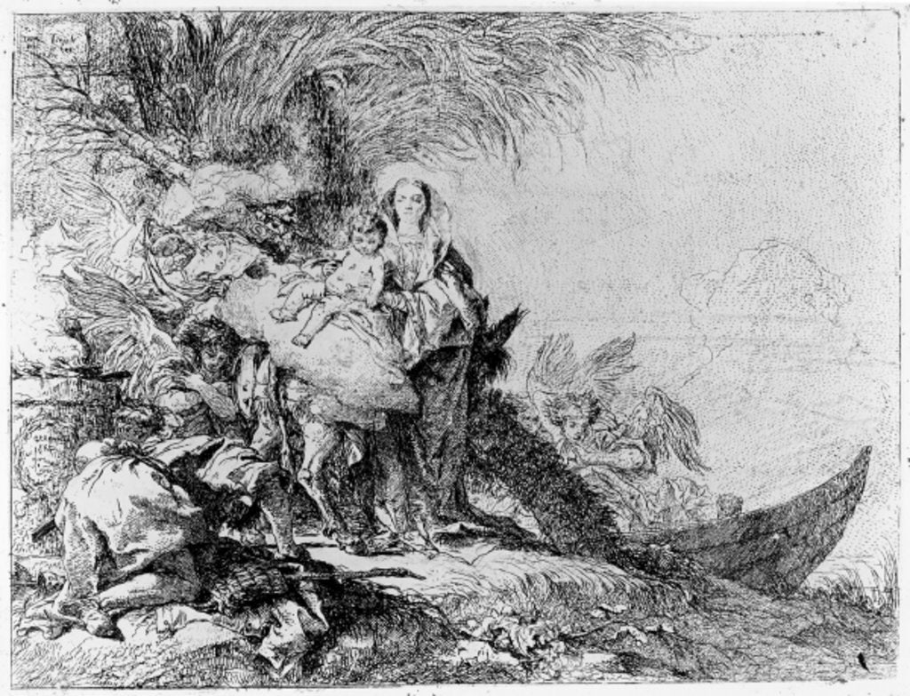 Detail of The Flight into Egypt, c.1750 by Giandomenico Tiepolo