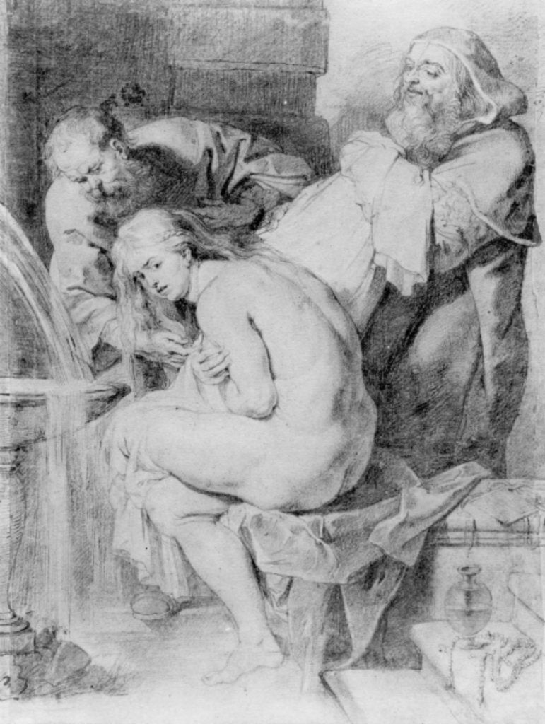 Detail of Susanna and the Elders, drawn by Lucas Vorsterman, c.1620 by Peter Paul (after) Rubens
