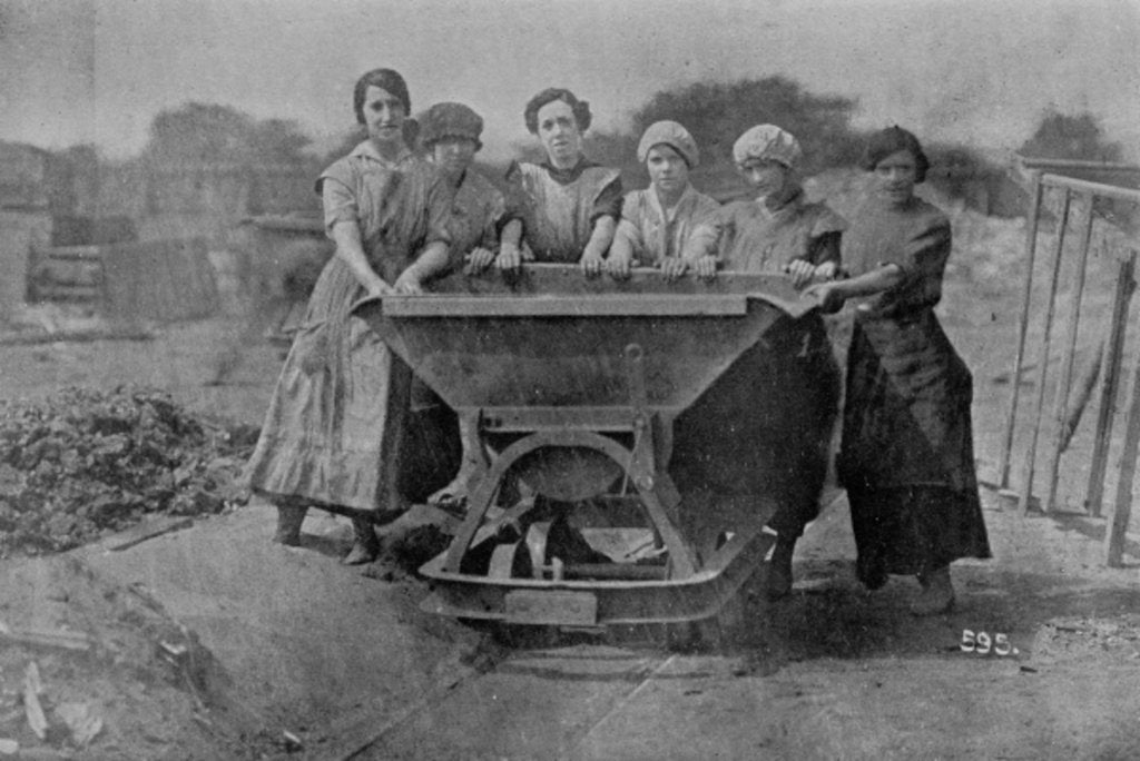 Detail of Women Transporting Refuse. War Office photography, 1916 by English Photographer