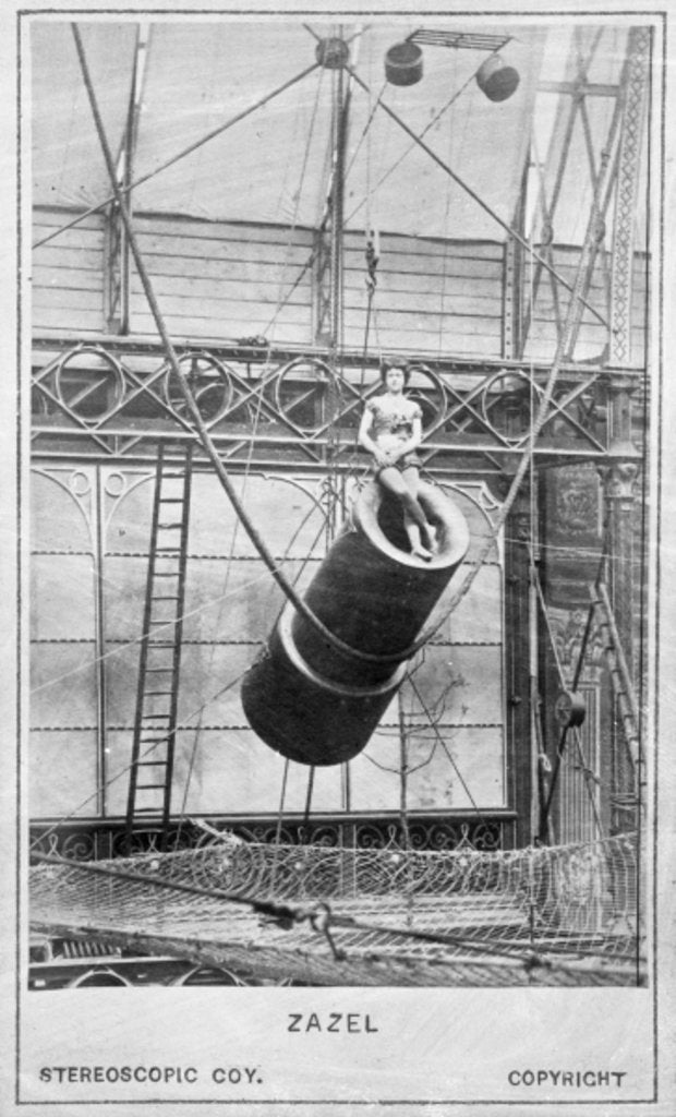 Detail of Zazel, first human cannonball, 1877 by English Photographer