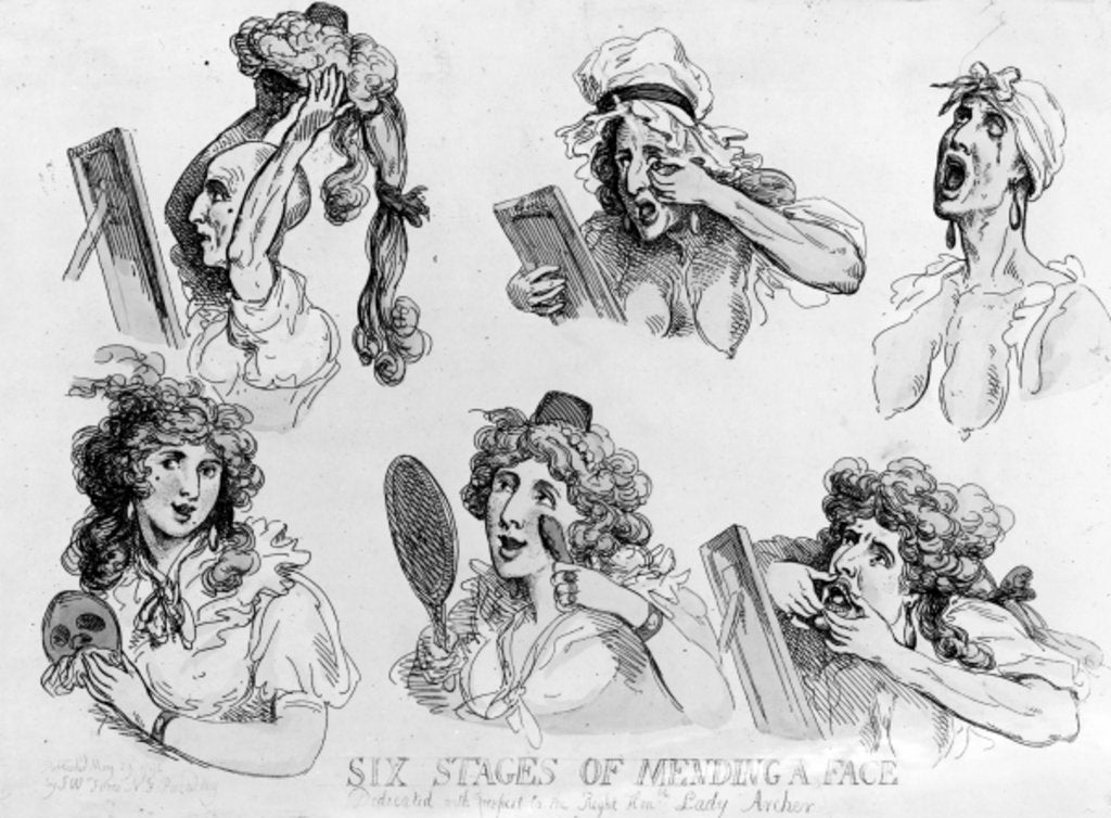 Detail of Six Stages of Making a Face by Thomas Rowlandson
