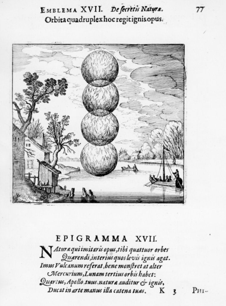 Detail of A quadruple wheel rules this fiery work by German School