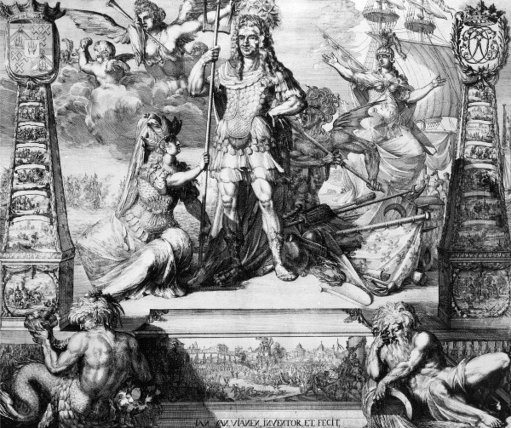 Detail of Allegorical portrait of Cornelis Tromp, 1688 by Jan van Vianen