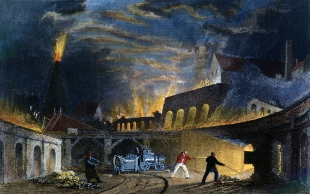 Detail of Lymington Iron Works on the Tyne, 1835 by Thomas Allom