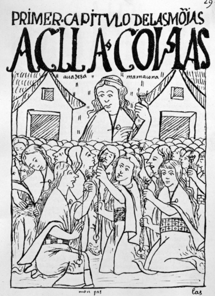 Detail of The Chosen Virgins by Felipe Huaman Poma de Ayala