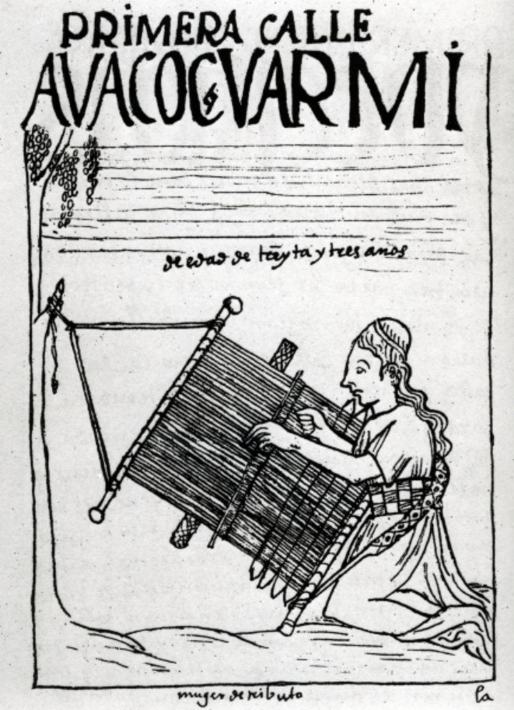 Detail of The first 'street' or age group of women, a weaver of thirty-three years by Felipe Huaman Poma de Ayala