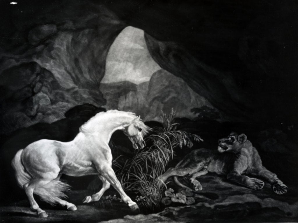 Detail of A Horse startled by a Lioness, engraved by Benjamin Green, 1774 by George (after) Stubbs